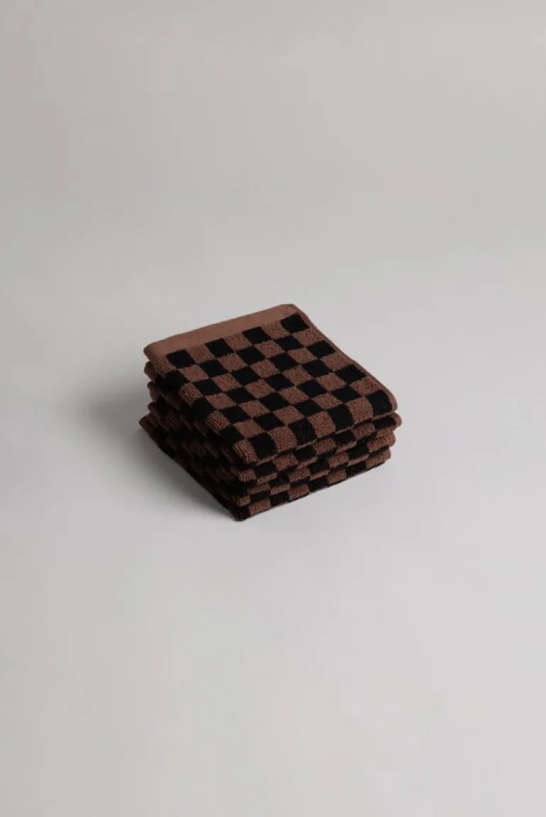 Baina Ansiktshandduk, Quill, 30 x 30 cm, tabac - noir