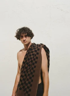 Baina Strandhandduk, Roman, 90 x 170 cm, tabac - noir