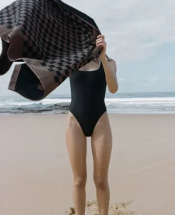 Baina Strandhandduk, Roman, 90 x 170 cm, tabac - noir