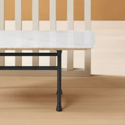 Basta Forte rektangulärt bord, vit Carrara-marmor - svart