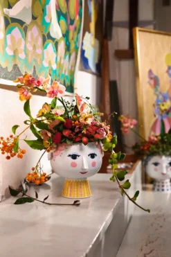 Bjørn Wiinblad Eva blomkruka med fot, 15,5 cm, rosa