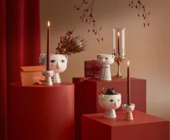 Bjørn Wiinblad Eva blomkruka med fot, 15,5 cm, blå