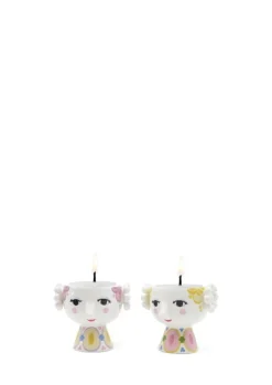 Bjørn Wiinblad Eva värmeljushållare, 2 st., 6,5 cm, gul - lavendel