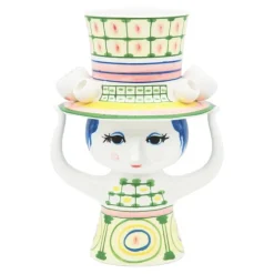 Bjørn Wiinblad Lady with Hat vas, 24,5 cm, grön
