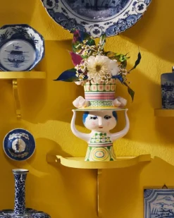 Bjørn Wiinblad Lady with Hat vas, 24,5 cm, grön