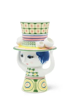 Bjørn Wiinblad Lady with Hat vas, 24,5 cm, grön