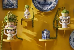 Bjørn Wiinblad Lady with Hat vas, 20,5 cm, blå