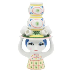 Bjørn Wiinblad Lady with Hat ljushållare, 16 cm, rosenröd - rosa