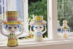 Bjørn Wiinblad Lady with Hat ljushållare, 16 cm, rosenröd - rosa