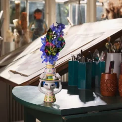 Bjørn Wiinblad Lady with Hat ljushållare, 16 cm, rosenröd - rosa