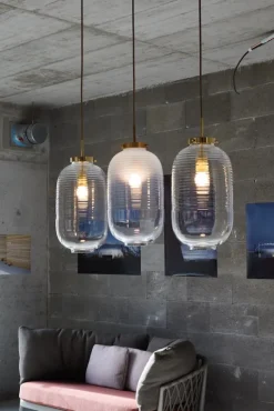 Bomma Lantern pendellampa, klar - patina guld