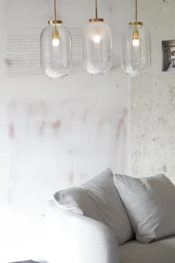 Bomma Lantern pendellampa, klar - patina guld