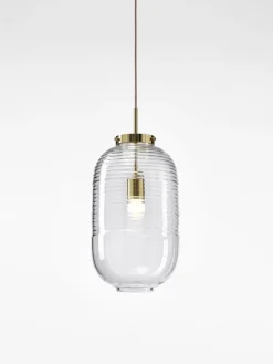 Bomma Lantern pendellampa, klar - patina guld