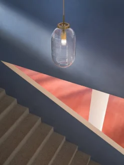 Bomma Lantern pendellampa, klar - patina guld