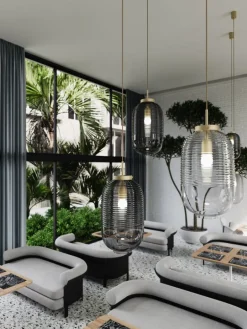 Bomma Lantern pendellampa, klar - patina guld