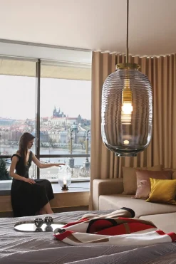 Bomma Lantern pendellampa, klar - patina guld