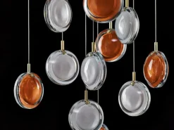 Bomma Lens Single pendel, amber - guld