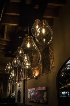 Bomma Tim pendel, liten, klar - borstad koppar