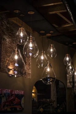 Bomma Tim pendel, liten, klar - borstad koppar