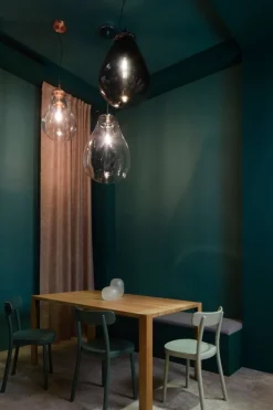 Bomma Tim pendel, liten, klar - borstad koppar