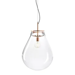 Bomma Tim pendel, medium, klar - borstad koppar