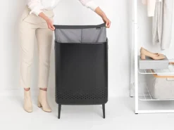 Brabantia Bo Laundry Bin Hi tvättkorg, 2 x 45 l, mattsvart