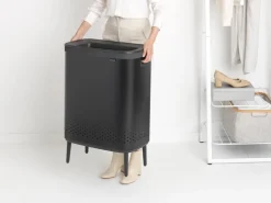 Brabantia Bo Laundry Bin Hi tvättkorg, 2 x 45 l, mattsvart