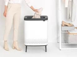 Brabantia Bo Laundry Bin Hi tvättkorg, 2 x 45 l, vit