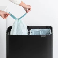Brabantia Bo Touch Bin Hi, papperskorg, 2 x 30 l, svart