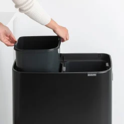 Brabantia Bo Touch Bin Hi, papperskorg, 2 x 30 l, svart