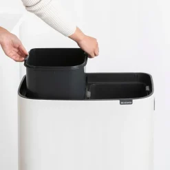 Brabantia Bo Touch Bin Hi, papperskorg, 2 x 30 l, vit