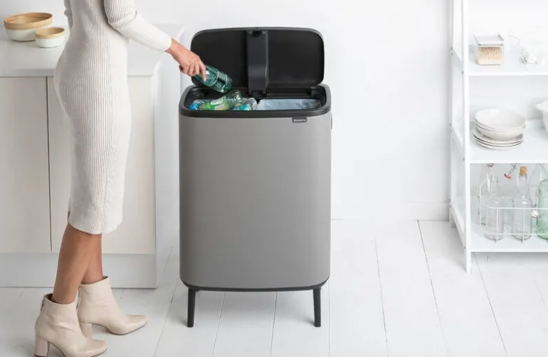 Brabantia Bo Touch Bin Hi papperskorg, 2 x 30 l, Sense of Luxury, grå