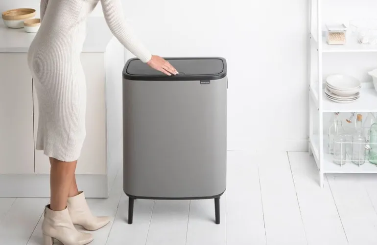 Brabantia Bo Touch Bin Hi papperskorg, 2 x 30 l, Sense of Luxury, grå