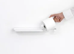 Brabantia MindSet toalettpappershållare med hylla, mineral fräsch vit