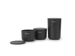Brabantia ReNew förvaringsburkar, 3-pack, mörkgrå