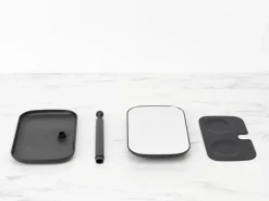 Brabantia ReNew spegel med förvaringsbricka, mörkgrå