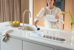 Brabantia SinkStyle köksredskapsställ & torkbricka, Mineral Fresh white