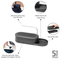 Brabantia SinkStyle ställ för köksredskap, Mineral Infinite grey