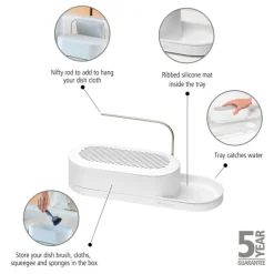 Brabantia SinkStyle ställ för köksredskap, Mineral Fresh white