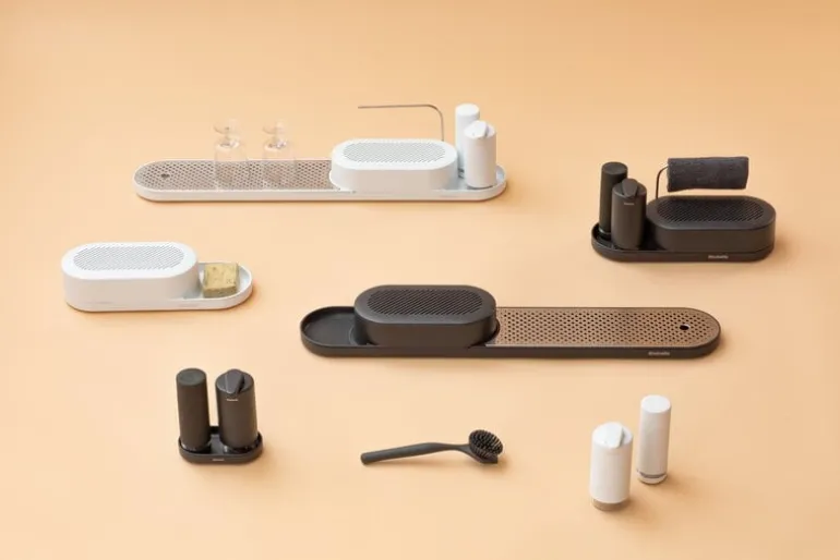 Brabantia SinkStyle ställ för köksredskap, Mineral Fresh white