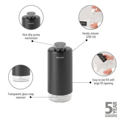 Brabantia SinkStyle tvåldispenser, 200 ml, Mineral Infinite grey