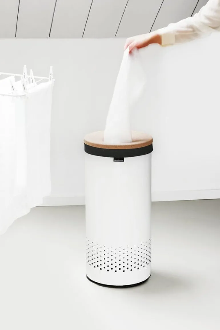 Brabantia Tvättkorg 35 l, vit - korklock