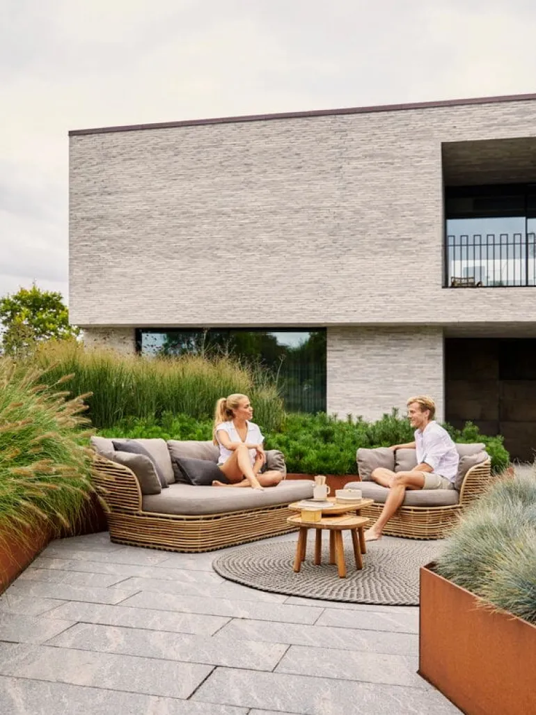 Cane-line Basket 2-sitsig soffa, natur - brungrå