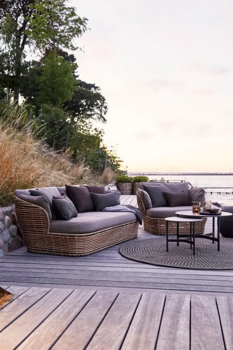 Cane-line Basket 2-sitsig soffa, natur - brungrå