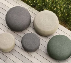 Cane-line Circle fotpall, stor, rund, brungrå