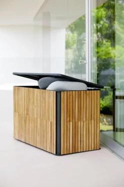 Cane-line Combine kuddlåda, liten, teak - lavagrå