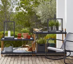 Cane-line Frame hylla, hög, teak - aluminium