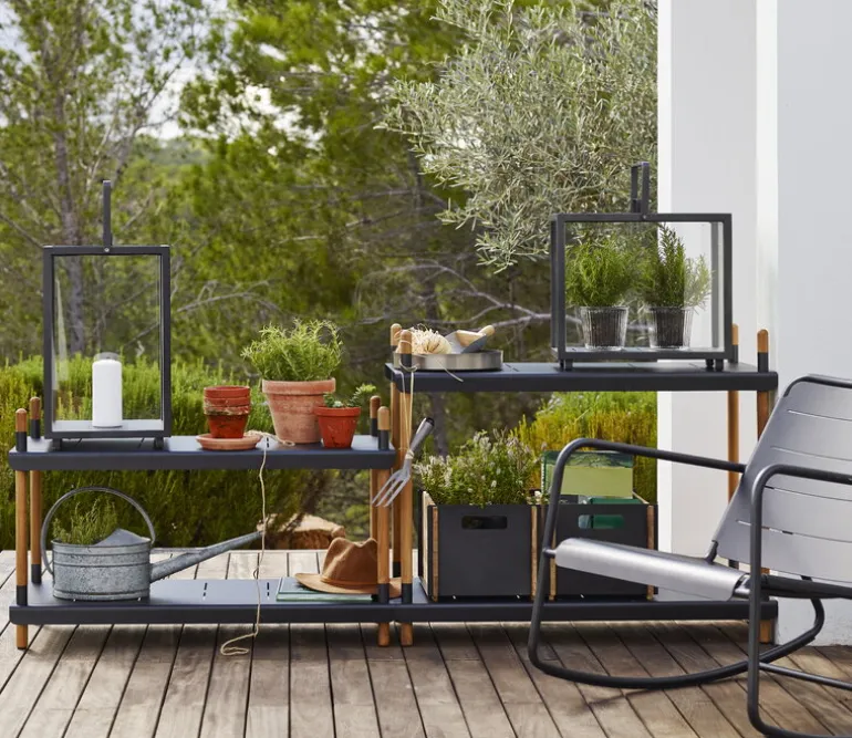 Cane-line Frame hylla, hög, teak - aluminium