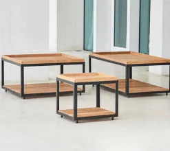 Cane-line Level soffbord, stort, teak - lavagrå