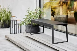 Cane-line Lightlux lykta med teakhandtag, S, lavagrå